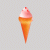 Strawberry ice cream in cone